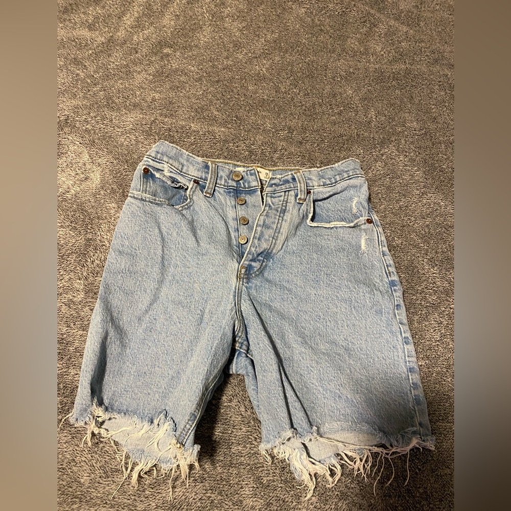 Long button up jean shorts - Abercrombie